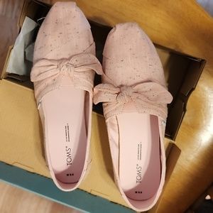 Toms speckled pink bow 8.5